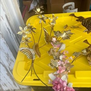 Elegant Gold and Pink Faux Floral Arrangement